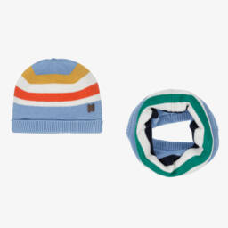 Carrément Beau-Boys Knitted Blue Hat & Snood | Childrensalon Outlet