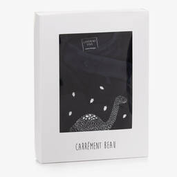 Carrément Beau-Boys Navy Blue Dinosaur Velour Babygrow | Childrensalon Outlet