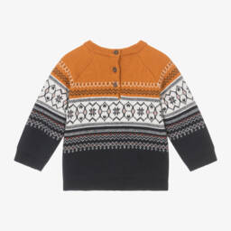 Carrément Beau-Boys Navy Fair Isle Jumper | Childrensalon Outlet