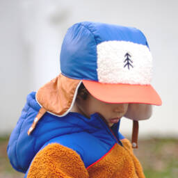 Carrément Beau-Boys Orange & Blue Fleece Cap | Childrensalon Outlet