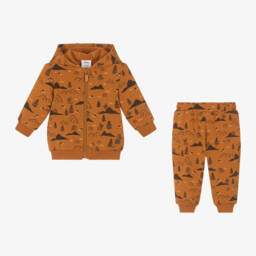 كاريمون بو-بدلة رياضية قطن عضوي لون بني برتقالي للأولاد | Childrensalon Outlet
