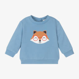 Carrément Beau-Boys Organic Blue Fox Jumper | Childrensalon Outlet