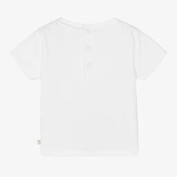 Carrément Beau-Белая хлопковая футболка с хамелеоном | Childrensalon Outlet