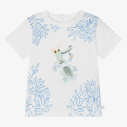 Carrément Beau-Boys White Cotton Crocodile T-Shirt | Childrensalon Outlet