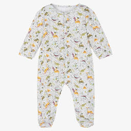 Carrément Beau-Белый хлопковый комбинезон с динозаврами | Childrensalon Outlet