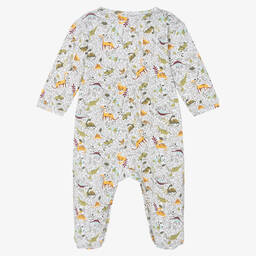 Carrément Beau-Белый хлопковый комбинезон с динозаврами | Childrensalon Outlet