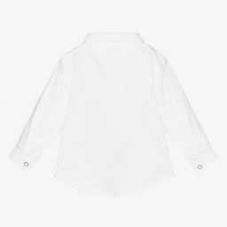 Carrément Beau-قميص أطفال ولادي قطن لون أبيض | Childrensalon Outlet