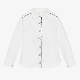 Carrément Beau-Boys White Cotton Shirt  | Childrensalon Outlet
