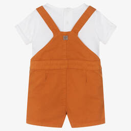 Carrément Beau-طقم دانغريز قطن تويل لون بني وأبيض للأولاد | Childrensalon Outlet