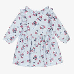 Carrément Beau-Girls Blue & Pink Floral Dress | Childrensalon Outlet