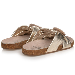 Carrément Beau-Girls Gold Shell Sliders | Childrensalon Outlet