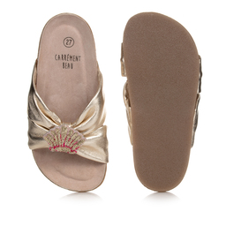 Carrément Beau-Girls Gold Shell Sliders | Childrensalon Outlet