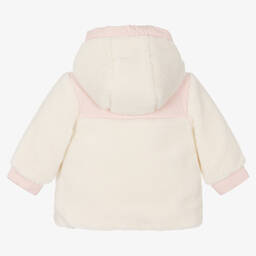 كاريمون بو-معطف فليس لون عاجي وزهري أطفال بناتي | Childrensalon Outlet