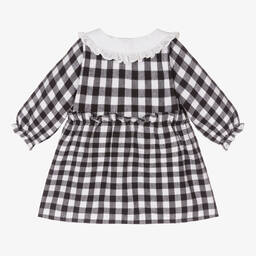 Carrément Beau-Girls Navy Blue Check Cotton Dress | Childrensalon Outlet