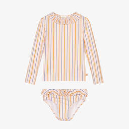 Carrément Beau-Girls Pale Pink Striped Tankini (UPF40+) | Childrensalon Outlet