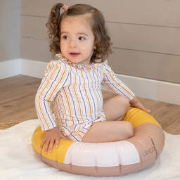 Carrément Beau-Girls Pale Pink Striped Tankini (UPF40+) | Childrensalon Outlet