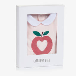 Carrément Beau-Розовый хлопковый комбинезон с яблоком | Childrensalon Outlet