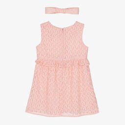 Carrément Beau-طقم فستان قطن فوال مطرز لون زهري | Childrensalon Outlet