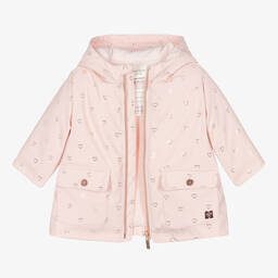 Carrément Beau-Розовый дождевик с капюшоном и сердечками | Childrensalon Outlet