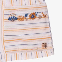 Carrément Beau-Girls Pink Stripe Cotton Shorts | Childrensalon Outlet