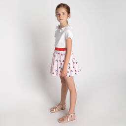 Carrément Beau-Розовая юбка из вискозы для девочек | Childrensalon Outlet