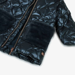 كاريمون بو-معطف بهودي مبطن لون كحلي للبنات | Childrensalon Outlet