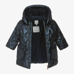 كاريمون بو-معطف بهودي مبطن لون كحلي للبنات | Childrensalon Outlet