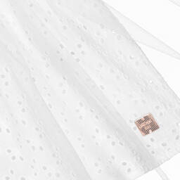 Carrément Beau-Белое платье с вышивкой английской гладью | Childrensalon Outlet