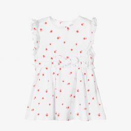 Carrément Beau-Girls White Cotton Dress Set | Childrensalon Outlet