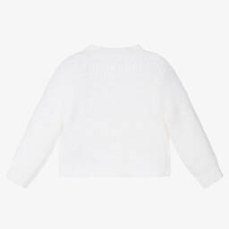 Carrément Beau-Girls White Knit Fluffy Cardigan | Childrensalon Outlet