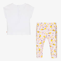 كاريمون بو-طقم ليغنغز أطفال بناتي قطن عضوي لون أبيض | Childrensalon Outlet