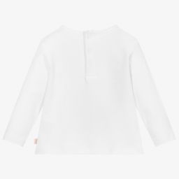 Carrément Beau-Girls White Organic Cotton Top | Childrensalon Outlet