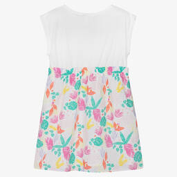 Carrément Beau-Girls White Tropical Cotton Dress | Childrensalon Outlet
