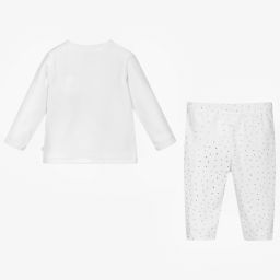 كاريمون بو-بيجاما أطفال بناتي قطن عضوي قطيفة لون أبيض | Childrensalon Outlet