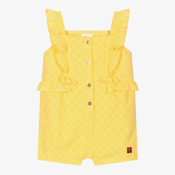 Carrément Beau-Желтый кружевной комбинезон для девочек | Childrensalon Outlet