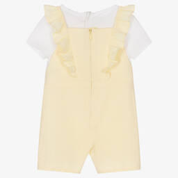 Carrément Beau-Футболка и желтый полукомбинезон с цветами и лимонами | Childrensalon Outlet