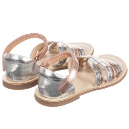 Carrément Beau-Gold & Silver Leather Sandals | Childrensalon Outlet