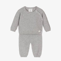 Carrément Beau-Серый топ и штанишки из хлопка и шерсти | Childrensalon Outlet