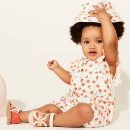 Carrément Beau-Pink & Red Leather Sandals | Childrensalon Outlet