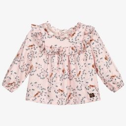 Carrément Beau-Pink Squirrels Blouse | Childrensalon Outlet
