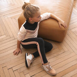 Carrément Beau-Розово-белые кожаные кроссовки | Childrensalon Outlet