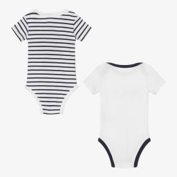 كاريمون بو-أوفرول بادي قطن عضوي لون أبيض وكحلي للأطفال (عدد 2) | Childrensalon Outlet