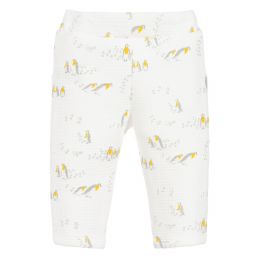 كاريمون بو-بنطلون قطن عضوي جيرسي لون أبيض للأطفال | Childrensalon Outlet
