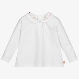 Carrément Beau-White Organic Cotton Top | Childrensalon Outlet