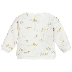 كاريمون بو-سويتشيرت قطن عضوي جيرسي لون أبيض للأطفال | Childrensalon Outlet