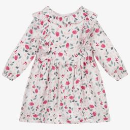 Carrément Beau-White & Pink Floral Dress | Childrensalon Outlet