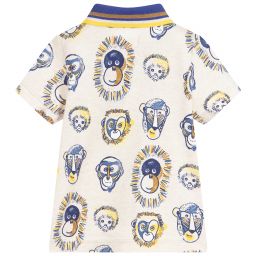 كاتامني-توب بولو أطفال ولادي قطن لون بيج وأزرق | Childrensalon Outlet