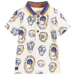 كاتامني-توب بولو أطفال ولادي قطن لون بيج وأزرق | Childrensalon Outlet