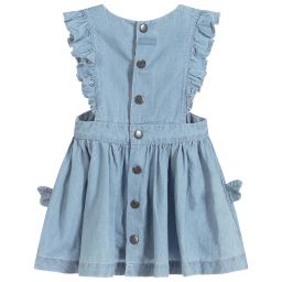 Catimini-فستان بينافور أطفال بناتي قطن شامبري لون أزرق | Childrensalon Outlet