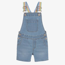 Catimini-Blue Denim Dungaree Shorts | Childrensalon Outlet